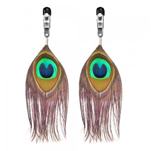 Зажимы для сосков с пером павлина (иной угол)