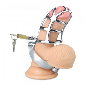 Стальной пояс верности для мужчин серебристый (иной угол)