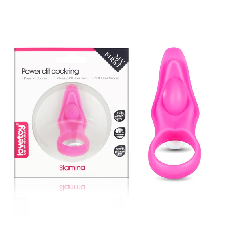 Виброкольцо Power Clit Silicone Cockring розовое
