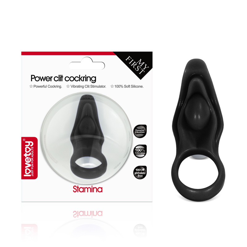Виброкольцо Power Clit Silicone Cockring черное