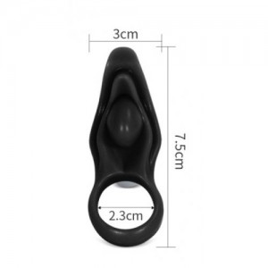 Виброкольцо Power Clit Silicone Cockring черное (иной угол)