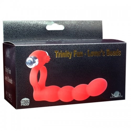 Виброкольцо для двойного проникновения Trinity Fun - Lovers Beads черное