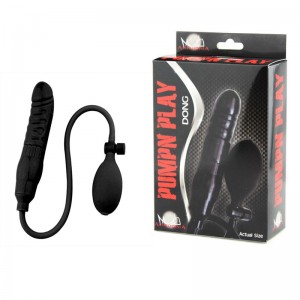 Черный фаллоимитатор расширяющийся Pump N Play Dong 6.5