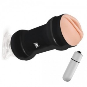 Мастурбатор в колбе  с вибрацией Spider Realism Hands Free Vibro черный