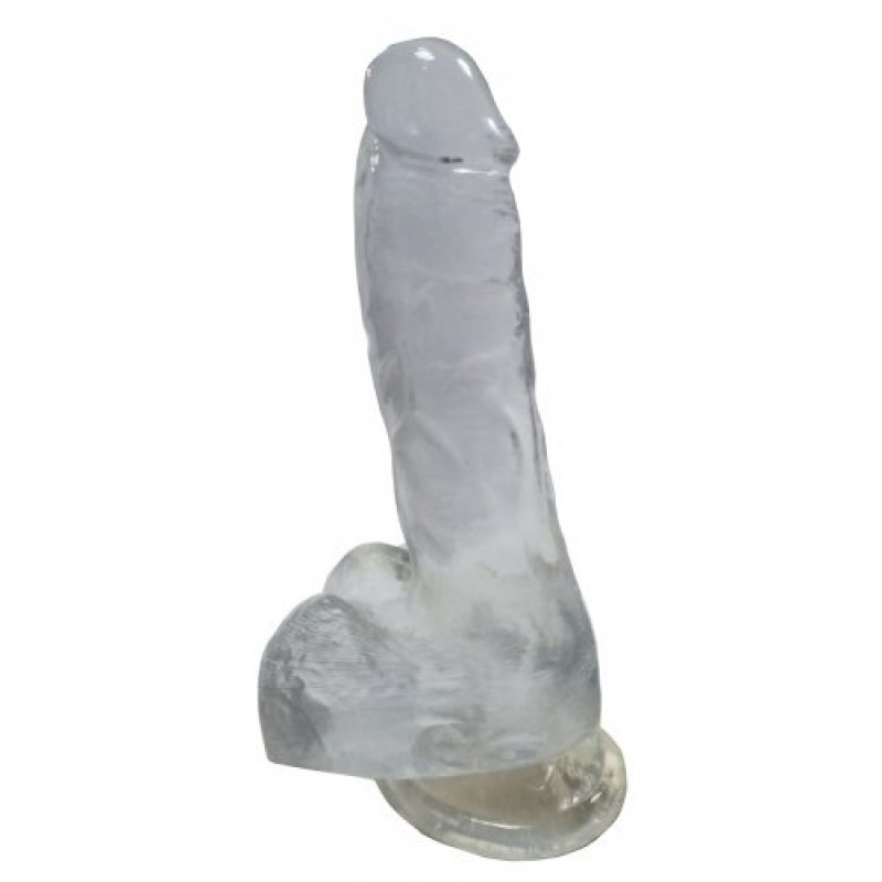 Реалистичный прозрачный фаллос с рабочей длиной 12,5 см