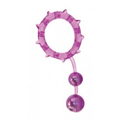 Кольцо с 2 утяжеляющими шариками фиолетовое Ball Banger Cock Ring 2 balls