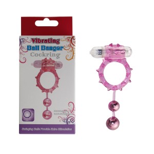 Эрекционное кольцо с вибрацией Ball Banger Cock Ring 2 balls + Vibe фиолетовое