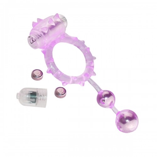 Эрекционное кольцо с вибрацией Ball Banger Cock Ring 2 balls+ Vibe розовое