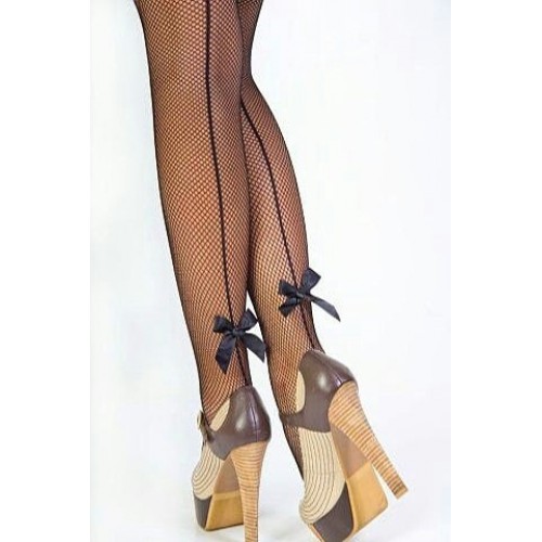 Чулки со швом и бантиком сзади S/M