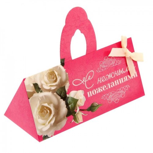 Мыльные лепестки в коробке-сумочке С нежными пожеланиями 3 шт