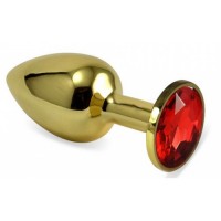 Анальное украшение со стразом Golden Plug Small красный