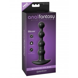 Перезаряжаемая анальная цепочка с вибрацией Elite Collection Rechargeable Anal Beads, черная