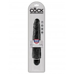 Черный вибратор-реалистик 9 Vibrating Stiffy