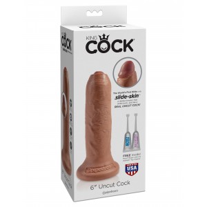 Необрезанный фаллоимитатор King Cock 6 in Uncut Tan 