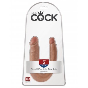 Двойной фаллос King Cock U-Shaped Small Double Trouble Tan
