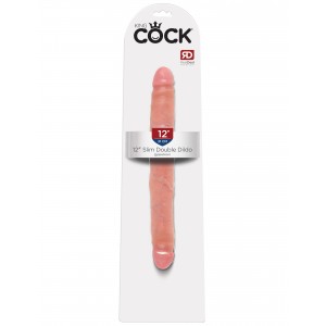 Двухсторонний фаллоимитатор King Cock 12 in Slim Double Dildo Flesh