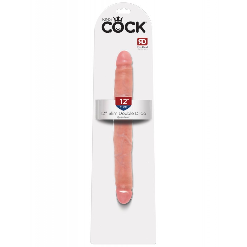 Двухсторонний фаллоимитатор King Cock 12 in Slim Double Dildo Flesh