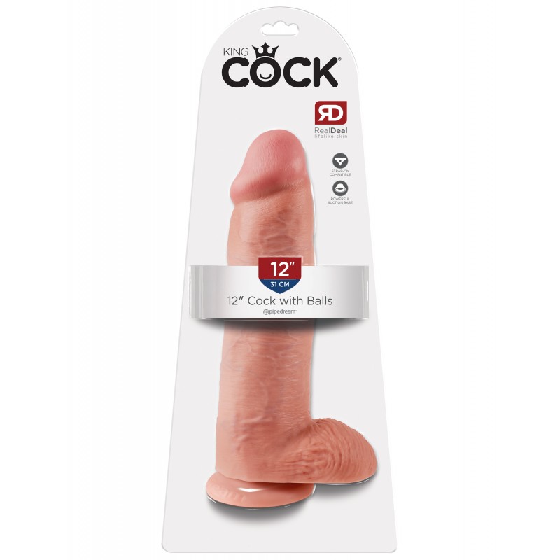 Фаллоимитатор с присоской King Cock 12 in Cock with Balls Flesh