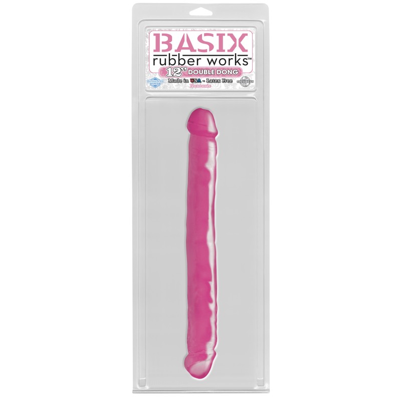 Двухсторонний фаллоимитатор Basix Rubber Works 12 Double Dong Pink