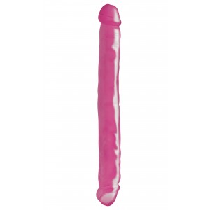 Двухсторонний фаллоимитатор Basix Rubber Works 12 Double Dong Pink Двухсторонний фаллоимитатор Basix Rubber Works 12 Double Dong Pink (иной угол)