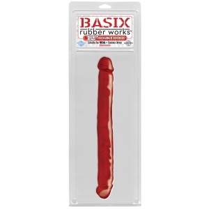 Двухсторонний фаллоимитатор Basix Rubber Works 12 in Double Dong Red
