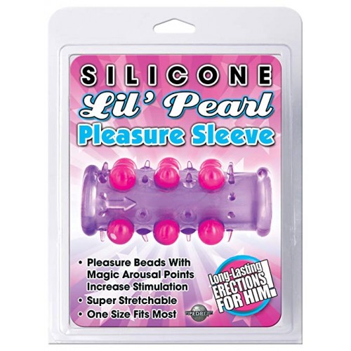 Открытая насадка на пенис Silicone Lil Pearl Pleasure Sleeve Purple