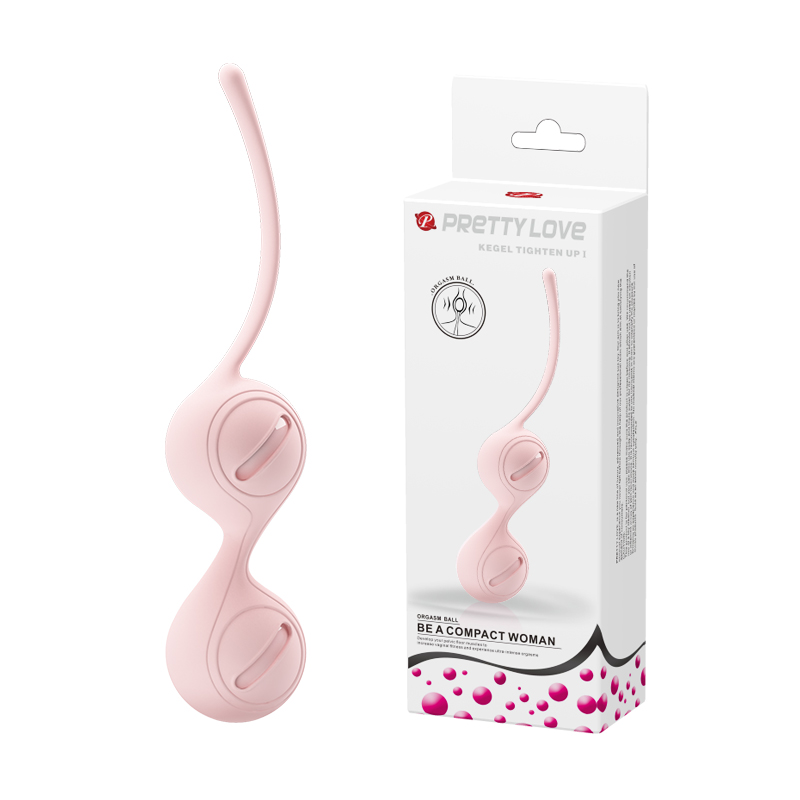 Вагинальные шарики со смещённым центром тяжести Pretty Love Kegel Tighten Up I, нежно-розовые