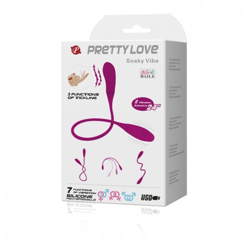 Двойной вибростимулятор Pretty Love Lovers whip с рифлёной сторной
