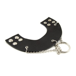 Утяжка для мошонки на заклёпках с цепочками (иной угол)