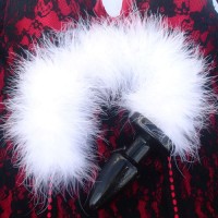 Анальная пробка с белым лисьим хвостом 