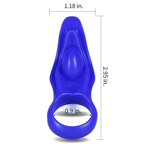Виброкольцо Power Clit Silicone Cockring голубое