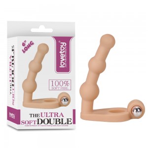Насадка для двойного проникновения с вибрацией The Ultra Soft Bead 6 in
