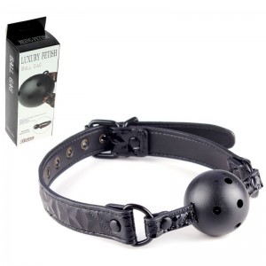 Дизайнерский дышащий черный кляп Ball Gag