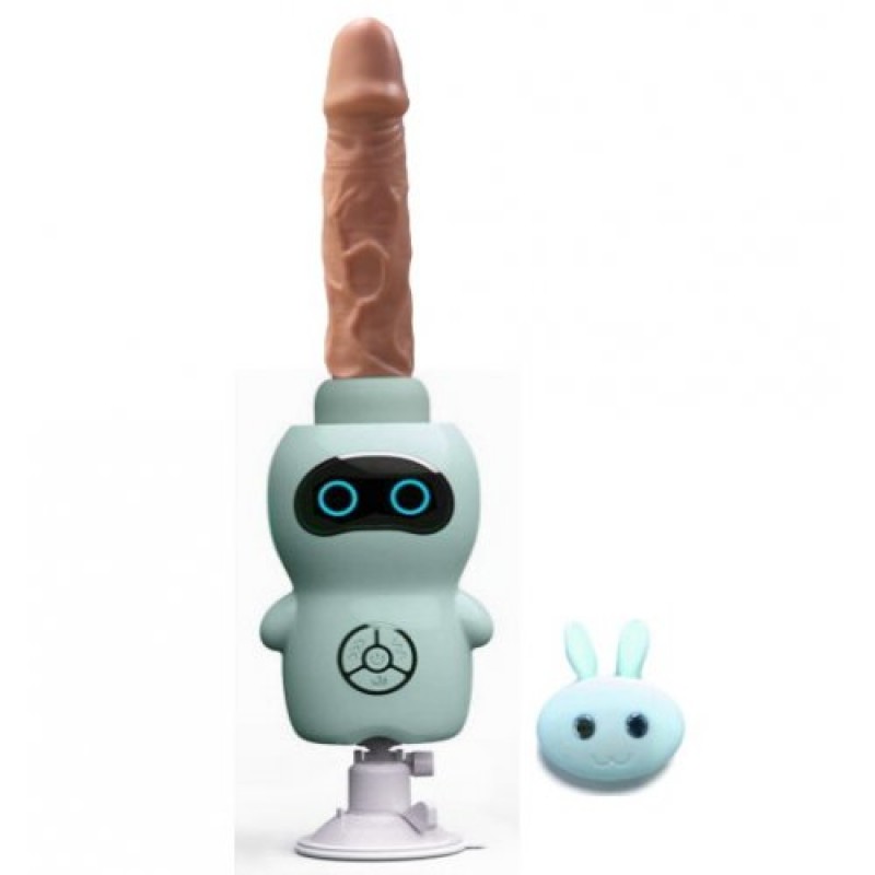 Компактная секс машина King на присоске бирюзовая 