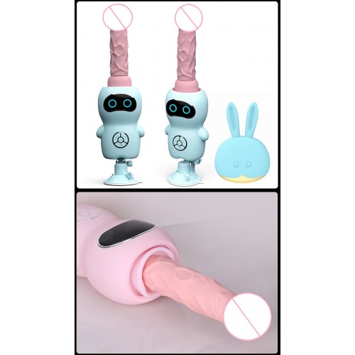 Компактная секс машина King на присоске бирюзовая 