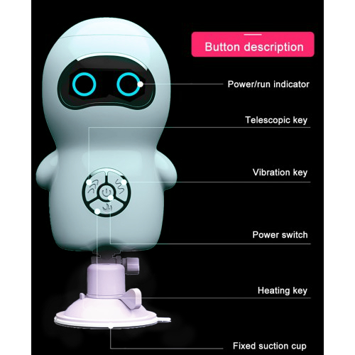 Компактная секс машина King на присоске бирюзовая 