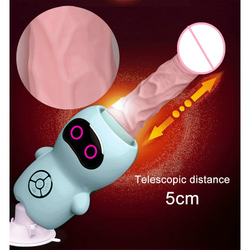 Компактная секс машина King на присоске бирюзовая 