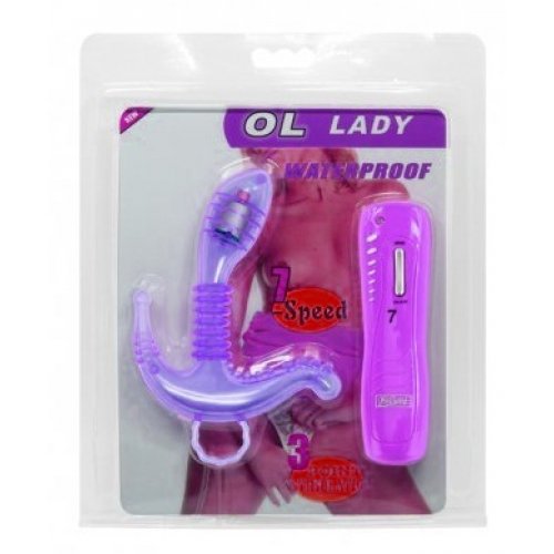 Вибро-стимулятор точки-G с анальным и клиторальным стимуляторами Ol Lady