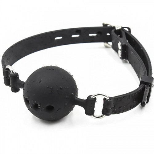Дышащий силиконовый кляп Plug the ball с диаметром шарика 3,5 см