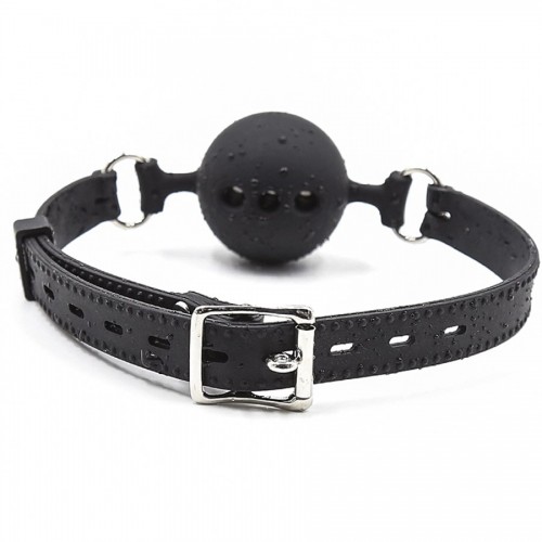 Дышащий силиконовый кляп Plug the ball с диаметром шарика 3,5 см
