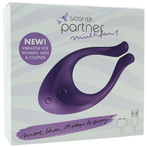 Многофункциональный вибратор для пар Satisfyer Partner Multifun 1 сиреневый водонепроницаемый