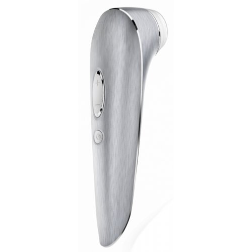 Вакуум-волновой бесконтактный стимулятор клитора Satisfyer Luxury High Fashion, алюминий+силикон, серебристый, 17.2 см