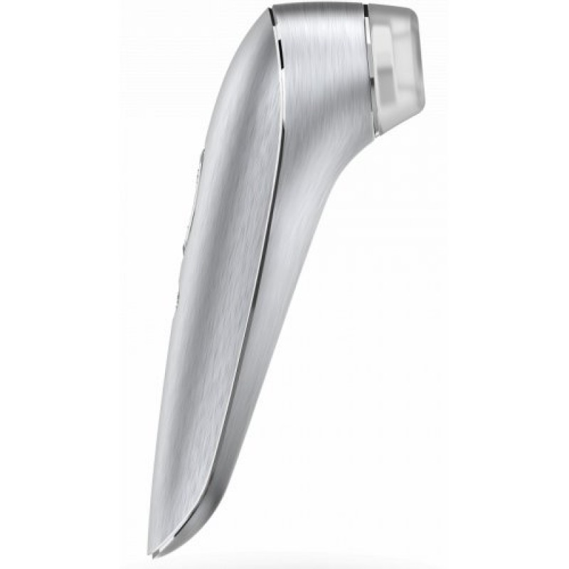 Вакуум-волновой бесконтактный стимулятор клитора Satisfyer Luxury High Fashion, алюминий+силикон, серебристый, 17.2 см