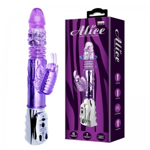 Вибратор с ротацией и клиторальной стимуляцией purple