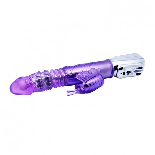 Вибратор с ротацией и клиторальной стимуляцией purple