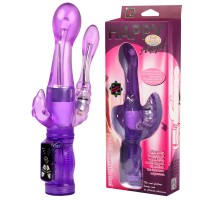Вибратор гнущийся с тройной стимуляцией purple