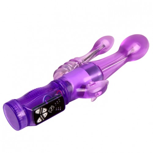 Вибратор гнущийся с тройной стимуляцией purple