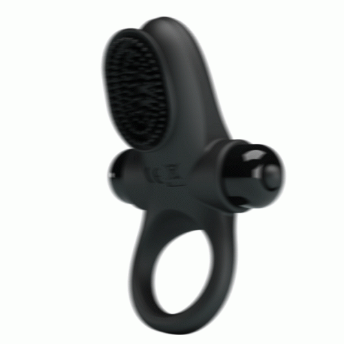 Черное эрекционное кольцо с язычком Cock Ring