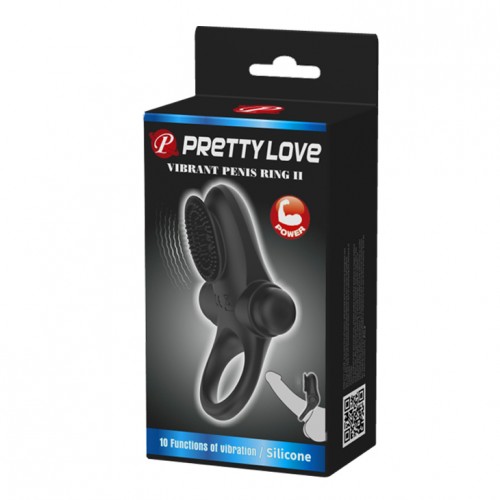 Черное эрекционное кольцо с язычком Cock Ring