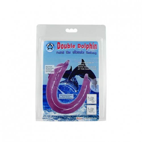 Фаллос двухголовый Double Dolphin розовый